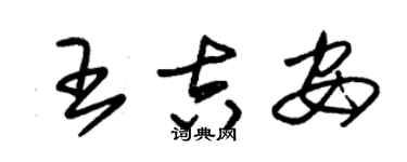 朱錫榮王吉安草書個性簽名怎么寫