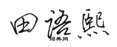 駱恆光田語熙行書個性簽名怎么寫