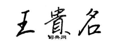 王正良王貴名行書個性簽名怎么寫