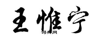胡問遂王惟寧行書個性簽名怎么寫