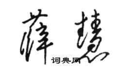 駱恆光薛慧草書個性簽名怎么寫