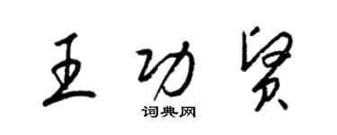 梁錦英王功賢草書個性簽名怎么寫