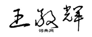 曾慶福王敬輝草書個性簽名怎么寫