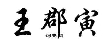 胡問遂王郡寅行書個性簽名怎么寫