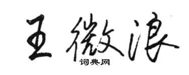 駱恆光王微浪行書個性簽名怎么寫