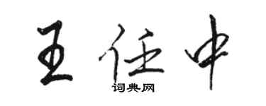 駱恆光王任中行書個性簽名怎么寫