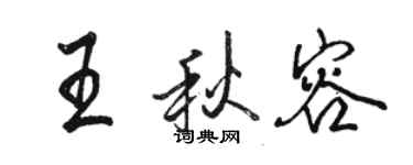 駱恆光王秋容行書個性簽名怎么寫