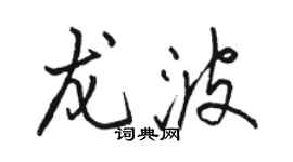 駱恆光龍波行書個性簽名怎么寫