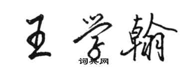 駱恆光王學翰行書個性簽名怎么寫