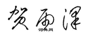 駱恆光賀雨澤草書個性簽名怎么寫