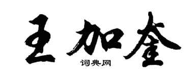 胡問遂王加奎行書個性簽名怎么寫
