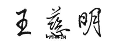 駱恆光王慈明行書個性簽名怎么寫