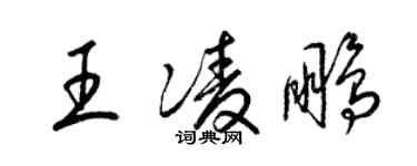 梁錦英王凌鵬草書個性簽名怎么寫
