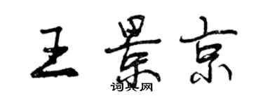 曾慶福王景京行書個性簽名怎么寫