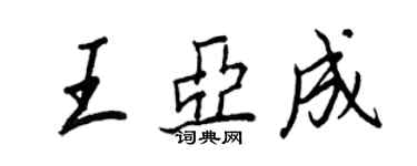 王正良王亞成行書個性簽名怎么寫