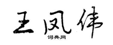 曾慶福王鳳偉行書個性簽名怎么寫
