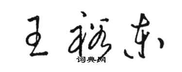 駱恆光王裕東草書個性簽名怎么寫