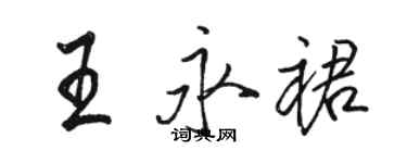 駱恆光王永裙行書個性簽名怎么寫