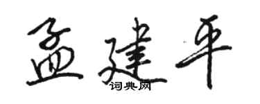 駱恆光孟建平行書個性簽名怎么寫