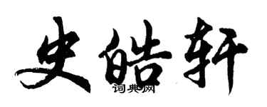 胡問遂史皓軒行書個性簽名怎么寫