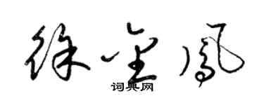 梁錦英徐金鳳草書個性簽名怎么寫