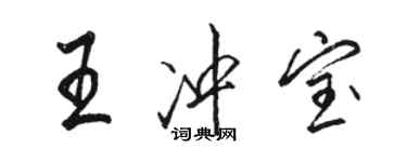 駱恆光王沖寶行書個性簽名怎么寫