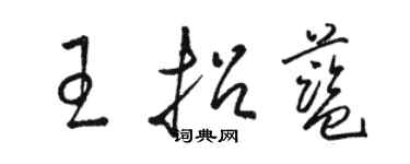 駱恆光王招藍草書個性簽名怎么寫