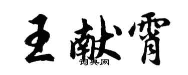 胡問遂王獻霄行書個性簽名怎么寫