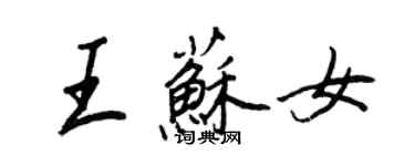 王正良王蘇女行書個性簽名怎么寫