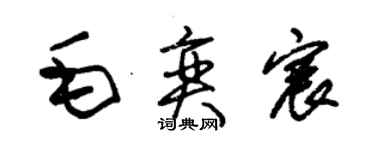 朱錫榮毛奕宸草書個性簽名怎么寫