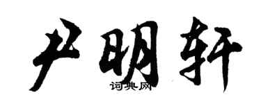 胡問遂尹明軒行書個性簽名怎么寫