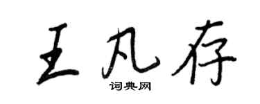 王正良王凡存行書個性簽名怎么寫