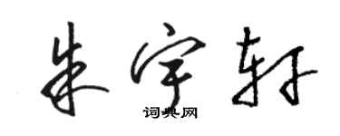 駱恆光朱宇軒草書個性簽名怎么寫