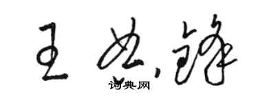 駱恆光王典鋒草書個性簽名怎么寫