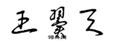 曾慶福王翼天草書個性簽名怎么寫