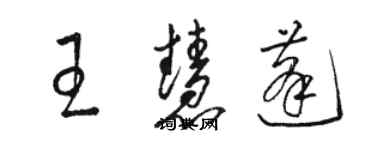 駱恆光王慧蓬草書個性簽名怎么寫