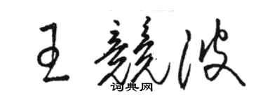 駱恆光王競波草書個性簽名怎么寫