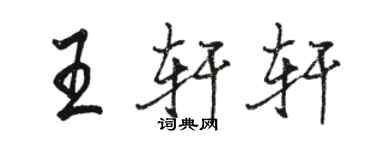 駱恆光王軒軒行書個性簽名怎么寫