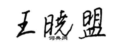 王正良王曉盟行書個性簽名怎么寫