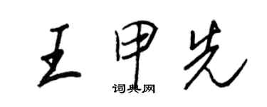 王正良王甲先行書個性簽名怎么寫