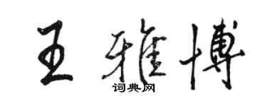 駱恆光王雅博行書個性簽名怎么寫