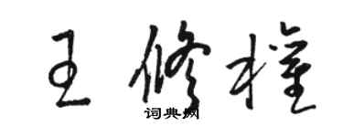 駱恆光王修權草書個性簽名怎么寫