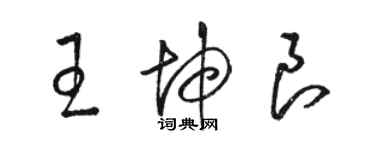 駱恆光王坤良草書個性簽名怎么寫