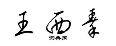 梁錦英王西秦草書個性簽名怎么寫