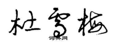 曾慶福杜雪梅草書個性簽名怎么寫