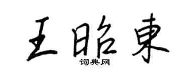 王正良王昭東行書個性簽名怎么寫