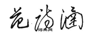駱恆光范詩涵草書個性簽名怎么寫