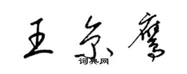 梁錦英王京鷹草書個性簽名怎么寫