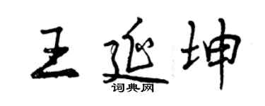 曾慶福王延坤行書個性簽名怎么寫