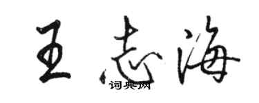 駱恆光王志海行書個性簽名怎么寫